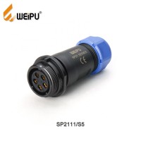 Weipu Sp2111/p Ip68 Waterproof Wire Connector 2 3 4 5 7 9 Pin Extension Connector Socket