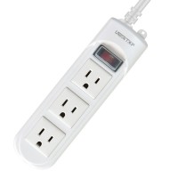 3 Outlets Us Surge Protector Extension Cord Waterproof Power Stripwith 1.8m Extension Socket Standard Grounding White Ce Fcc 12a